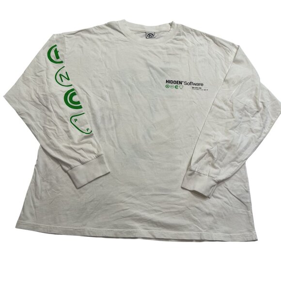 Hidden NY Software Floral Long Sleeve T-Shirt in White - Picture 1 of 4